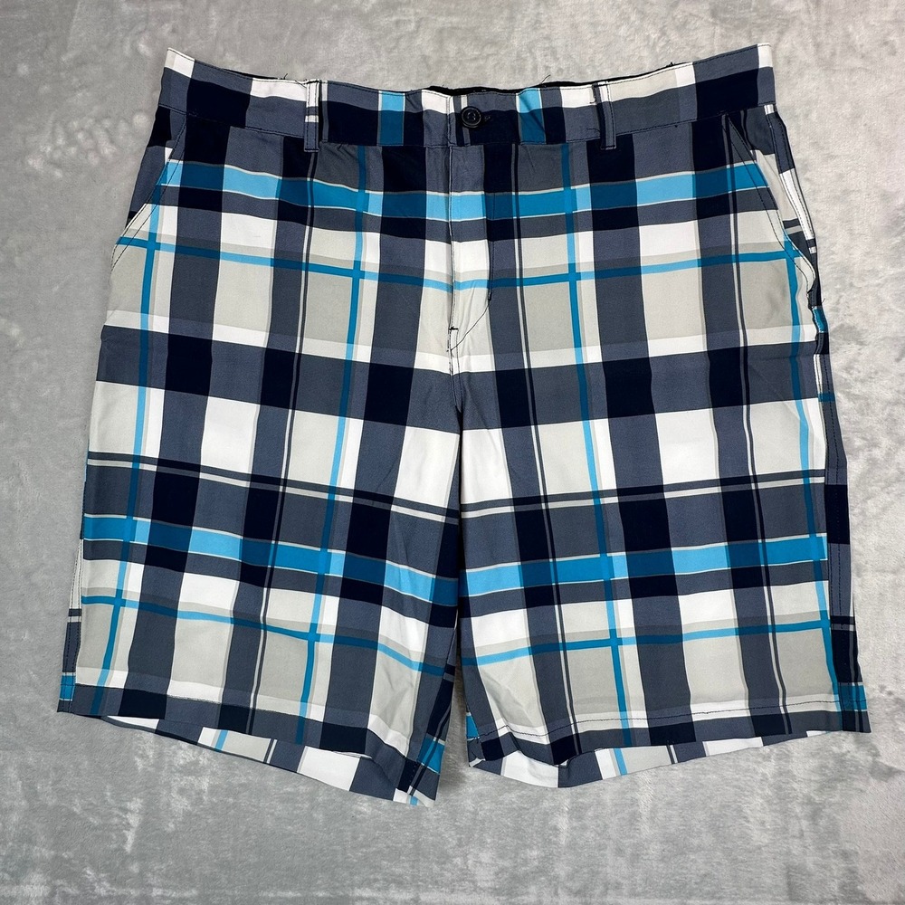 OP Shorts Men 40 Blue Plaid OPFlex 4-Way Stretch Hybrid Boardshorts OM14503YB